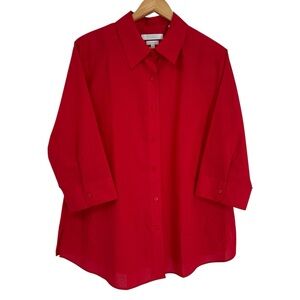 Foxcroft Button Up Shirt Womens Size 16W career office wrinkle free No iron